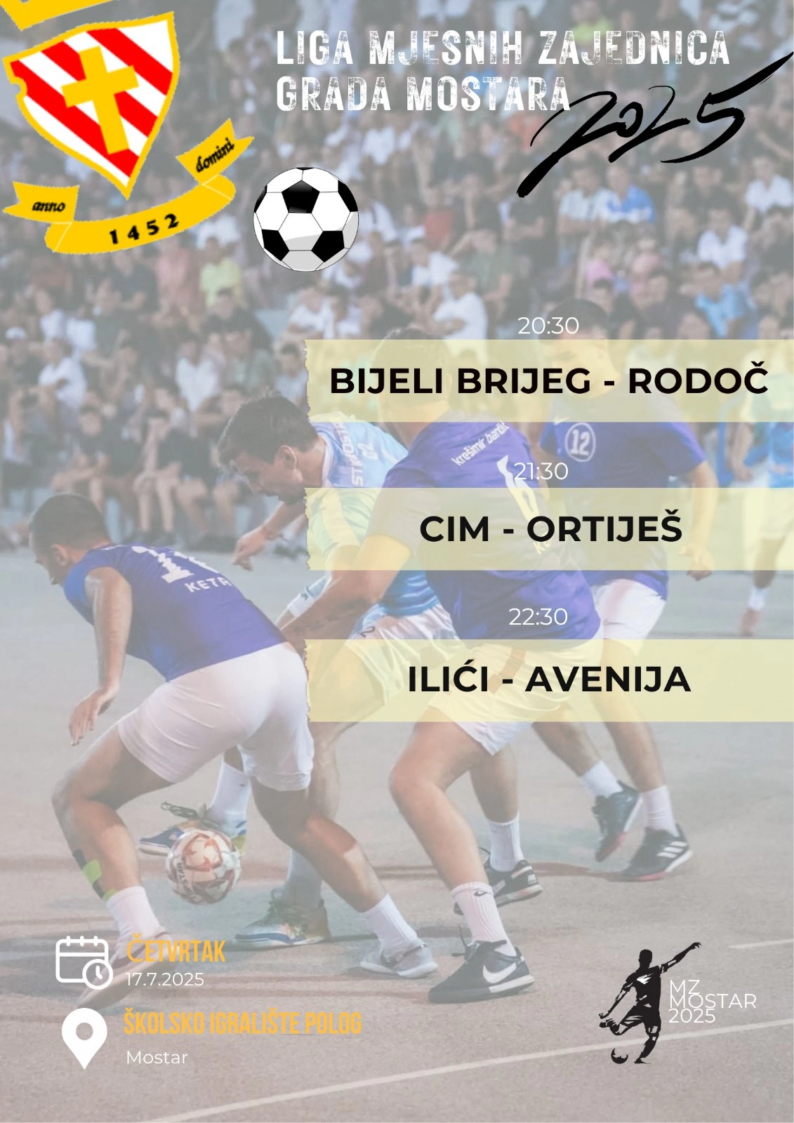 Liga MZ grada Mostara 2025 raspored